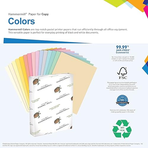 Miniatura 4 de Hammermill - Papel de color, papel para impresora color gris de 20 libras, 8.5 x 11 pulgadas - 1 resma (500 hojas), fabricado en Estados Unidos,