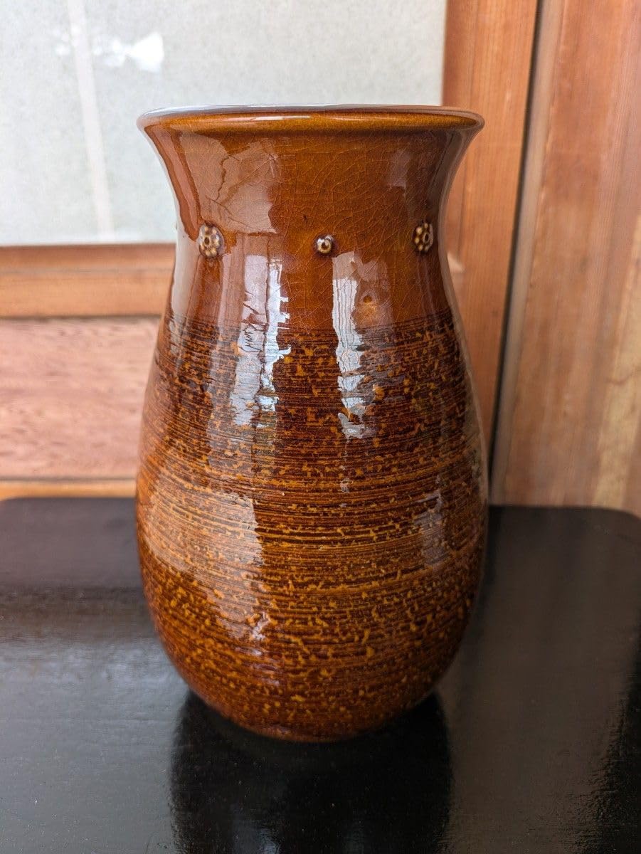 花瓶 花入 花器 陶器 壺 大樋焼 谷清右衛門 (一苔) 造 信楽