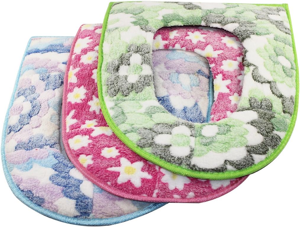 Dianoo Plush Toilet Seat Covers, Bathroom Soft Warm Washable Toilet Seat Cover Cushion, 2PCS (the colors will be sent at random) - Image 4