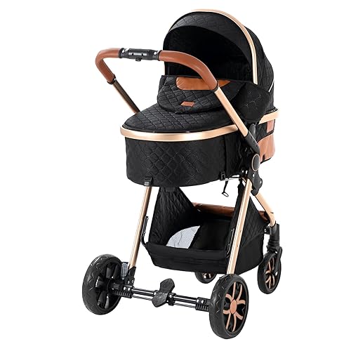 Miniatura 3 de 2 en 1 Sistema de viaje para bebé, cochecito de bebé, cochecito de bebé estándar, carrito de viaje de bebé, portátil, plegable, marco de aluminio,