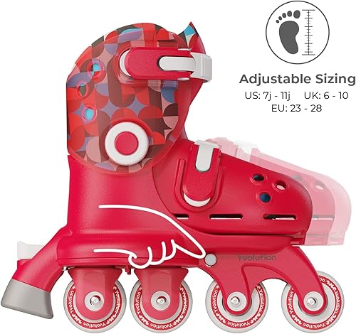 Vista 3 de Yvolution Twista Skates Learner Training Skates for Beginner, 2 in 1 Adjustable Roller Skates, Converts from Tri-Wheel to Inline Skates, No Tool