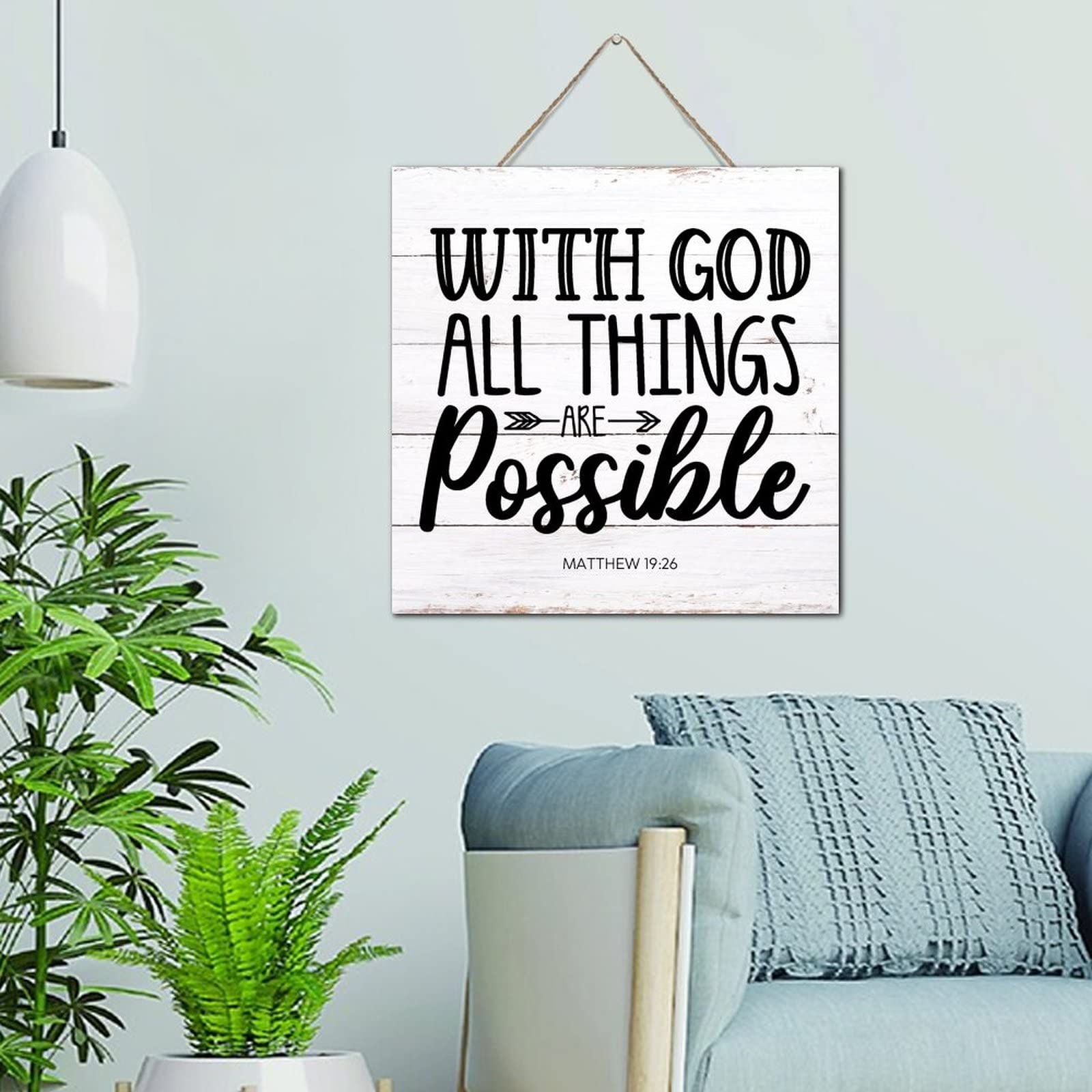 Citation spirituelle murale en bois vintage pour un intérieur inspirant