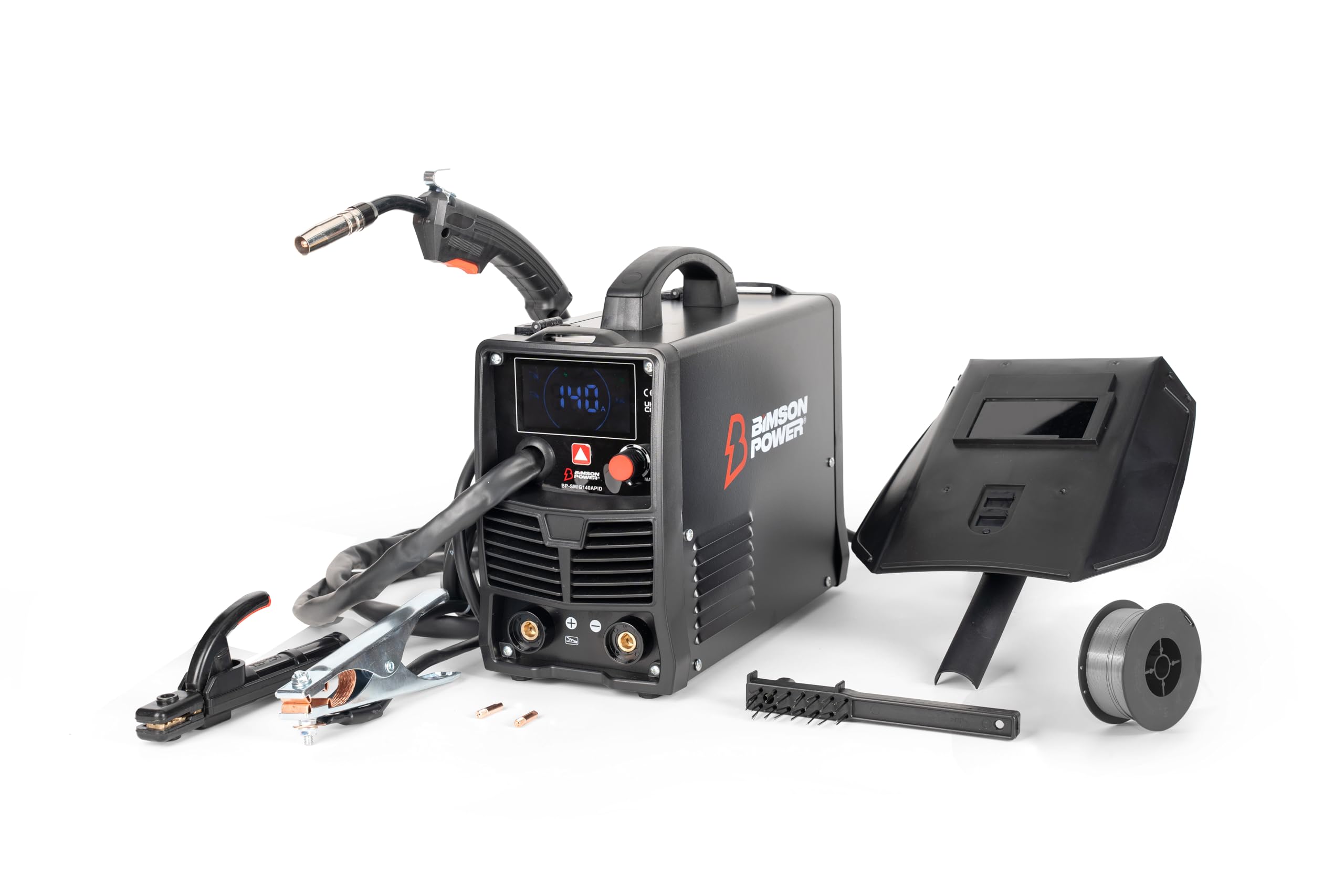 Bimson Power Igbt Dc Mma Mig Lift Tig Inverter Welder 140A – Portable 4-In-1 Gas & Gasless Welding Machine With Mig Torch, Flux-Cored Wire, 230V Gasless Welder For Stainless Steel Aluminium & Alloys