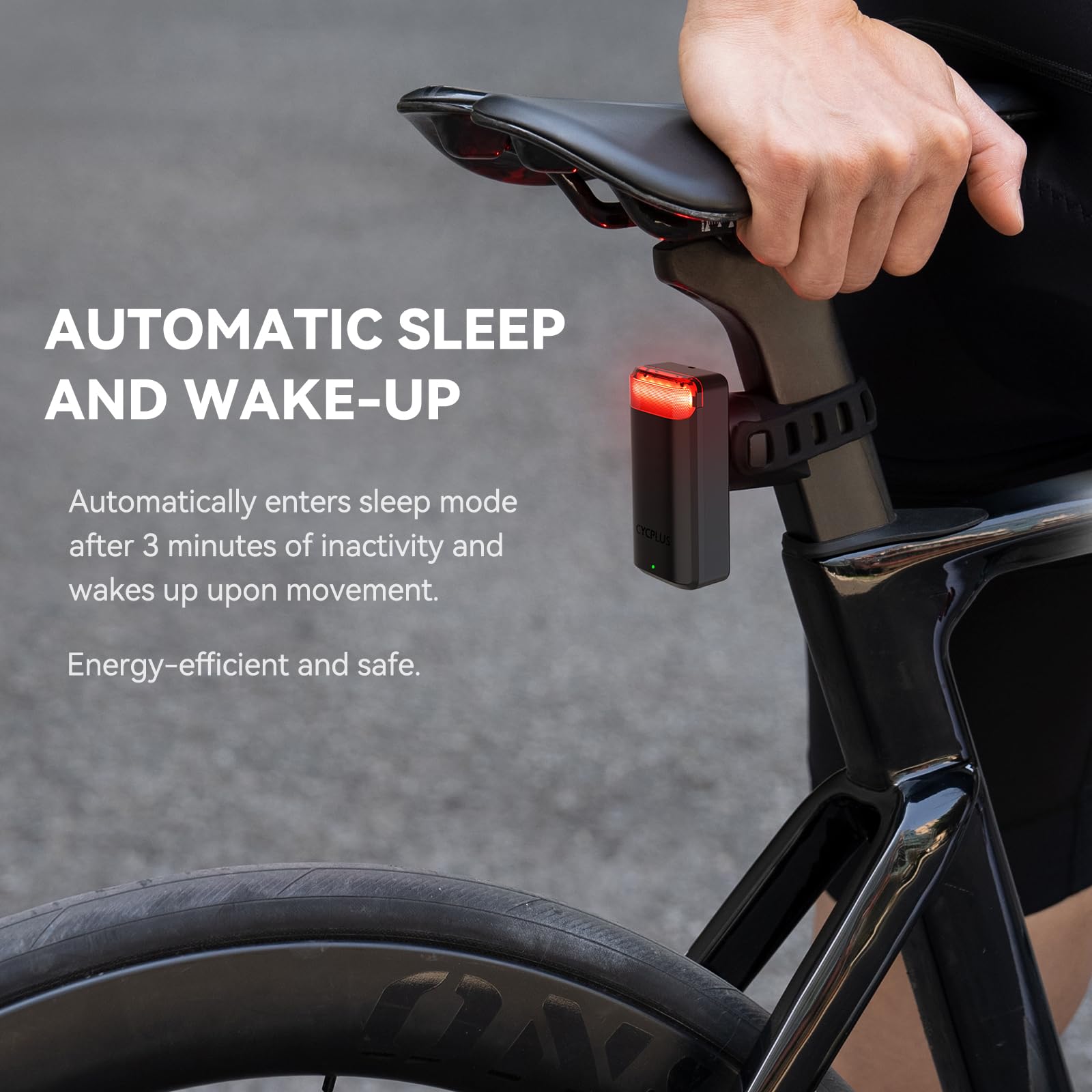 CYCPLUS Feu Arrière Vélo Radar Détection Freinage Alertes Visuelles 160m Batterie Rechargeable 2000mAh IPX6