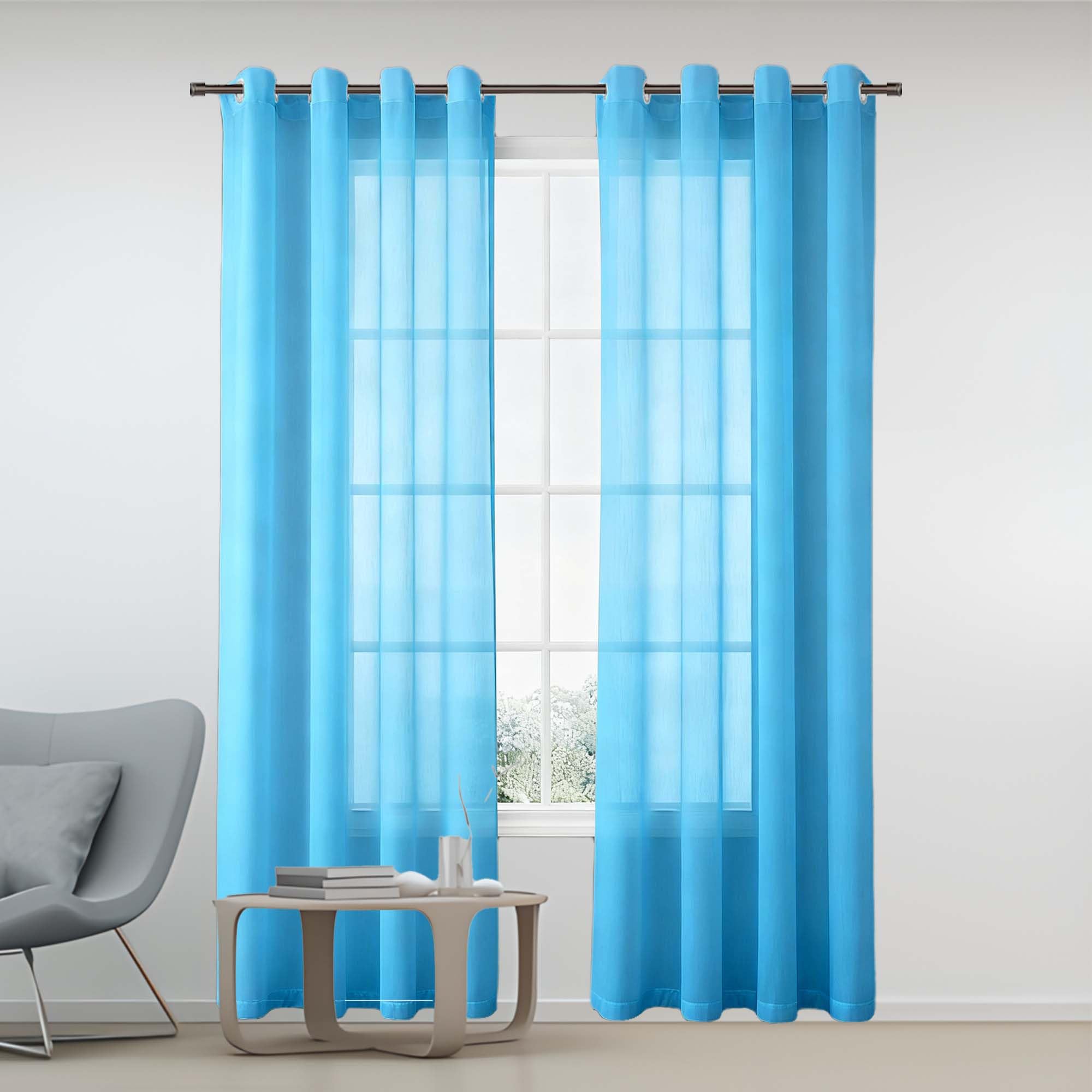 Voilage bleu ciel 280x290 cm pour bloquer le vis-à-vis sans assombrir