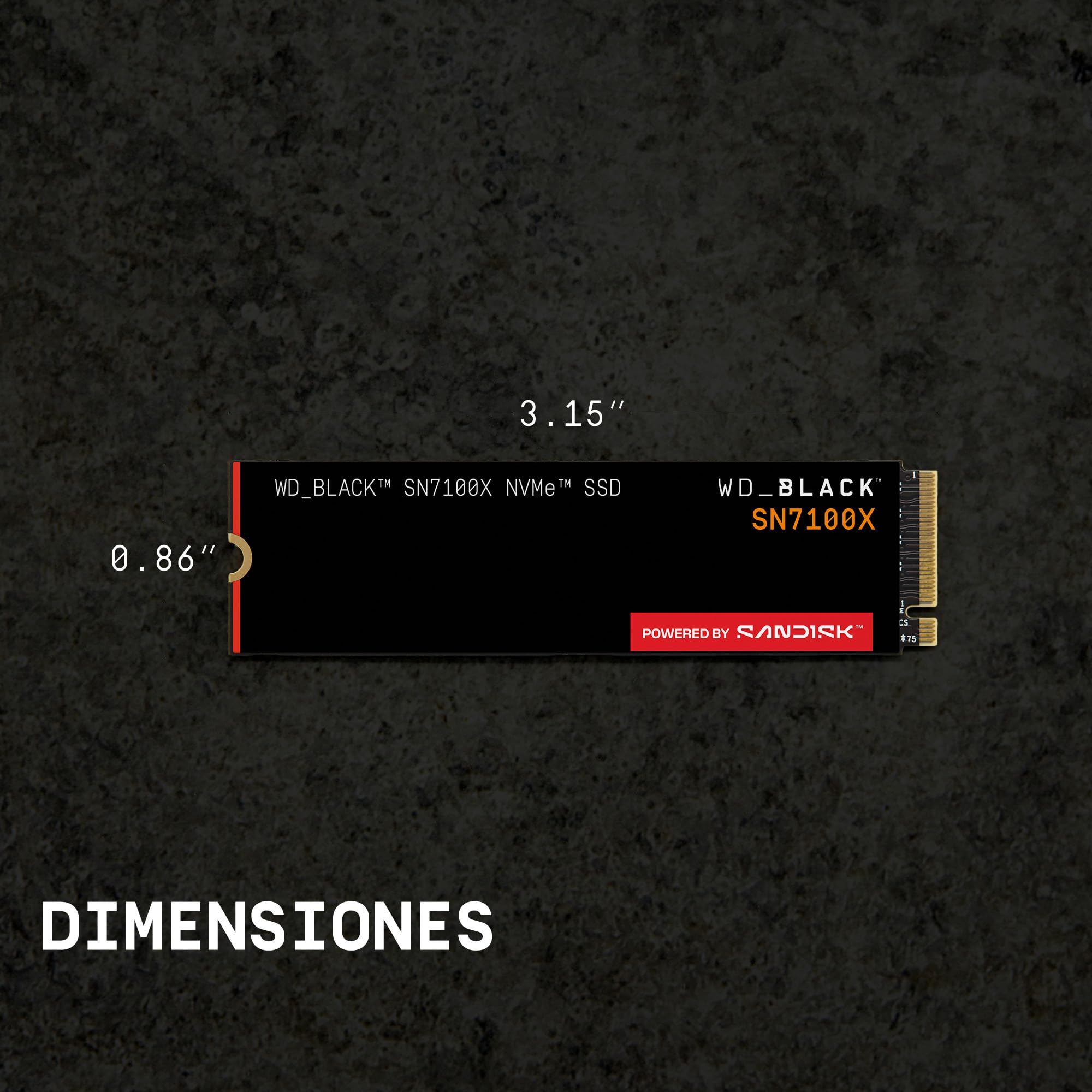 WD_Black SN7100X NVMe SSD de 4 TB (hasta 7.000 MB/s de velocidades de Lectura, con Licencia Oficial para ROG Xbox Ally (X) y PC, PCIe Gen4, Sandisk TLC 3D CBA NAND, Xbox Game Pass Ultimate de 1 Mes