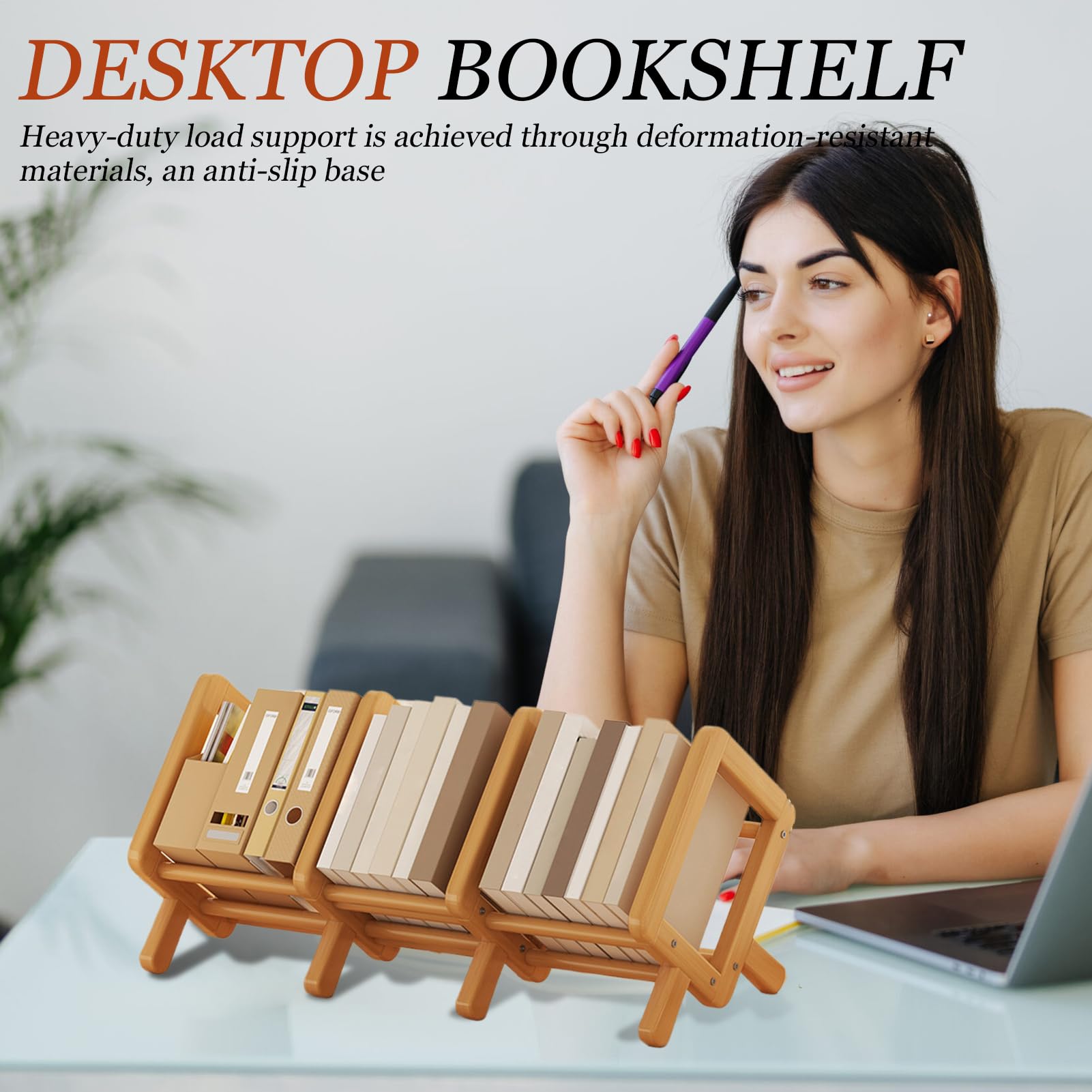 Biurkowa Biblioteczka Rozsuwany Organizer Regał Ekspozycyjny Z Półkami Na