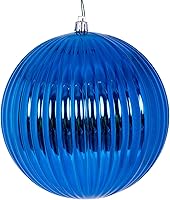 Vista 15 de Vickerman Adorno de bola azul mate de 4 pulgadas, 6 por bolsa.
