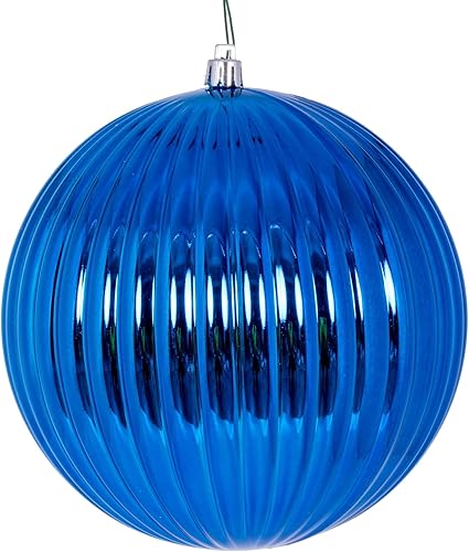 Miniatura 15 de Vickerman Adorno de bola azul mate de 4 pulgadas, 6 por bolsa.