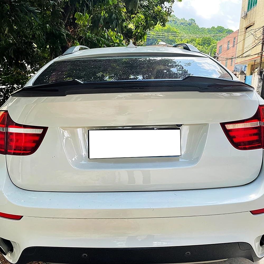 Dla B&MW X6 E71 E72 2008-2014 Skrzydło Na Klapie Lotka Tylny Spoiler Bagażnika Akcesoria Dekoracyjne Do Samochodu Spojler Tylny Trunk Wing(Real Carbon Fibe)