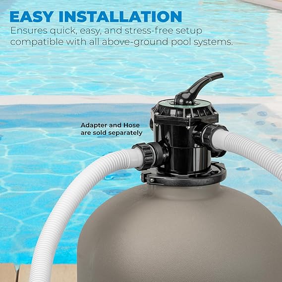 XtremepowerUS 16 Sand Filter for Above/Inground Swimming Pool Media System with Multi Port Valve up to 21,000 Gallons