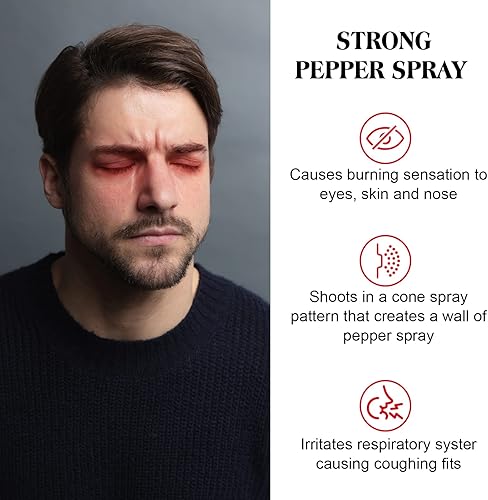 Miniatura 4 de Spray de pimienta, 32 ráfagas 2.0% MC Defense Spray Clip Holder Clip Holder. Llavero de spray de pimienta para mujeres autodefensa. Gas lacrimógeno