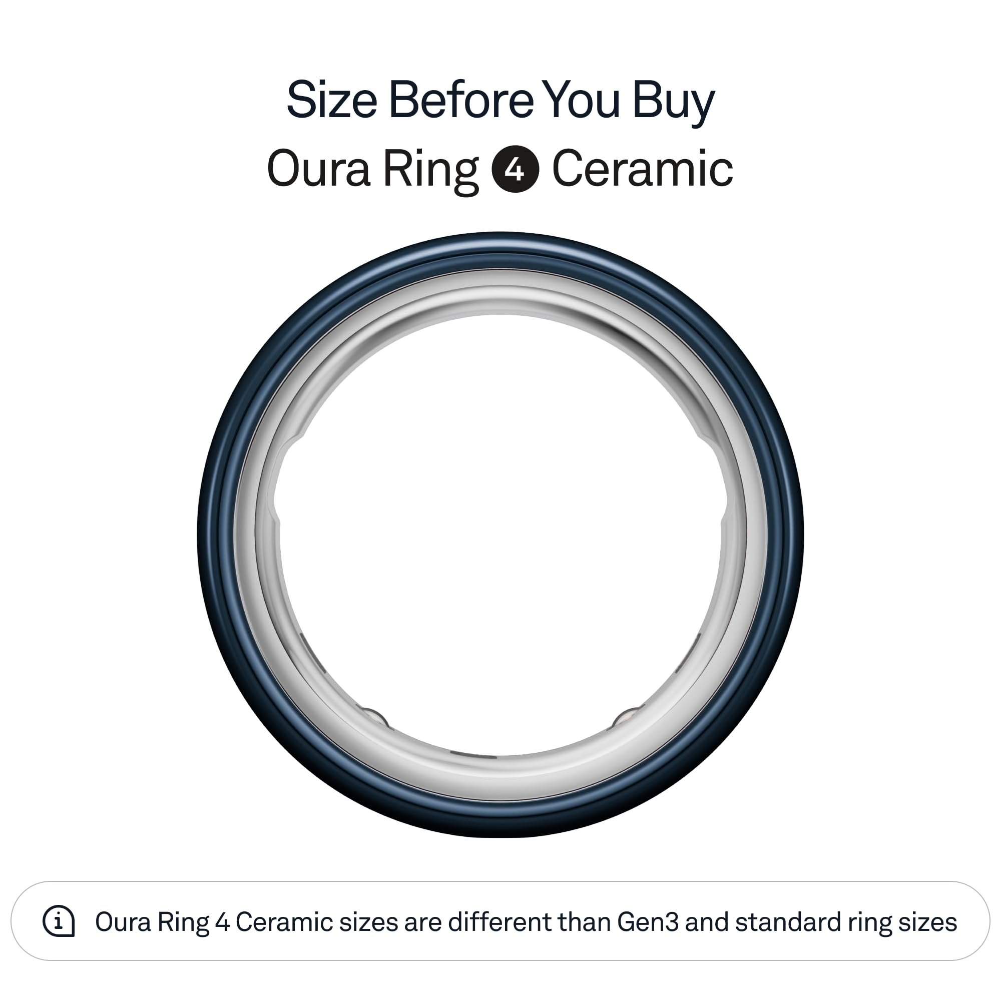 Oura Ring 4 Ceramic - Midnight - Rozmiar 8 - Połączony pierścień - Znajdź swój rozmiar za pomocą pierścienia Oura Ring 4