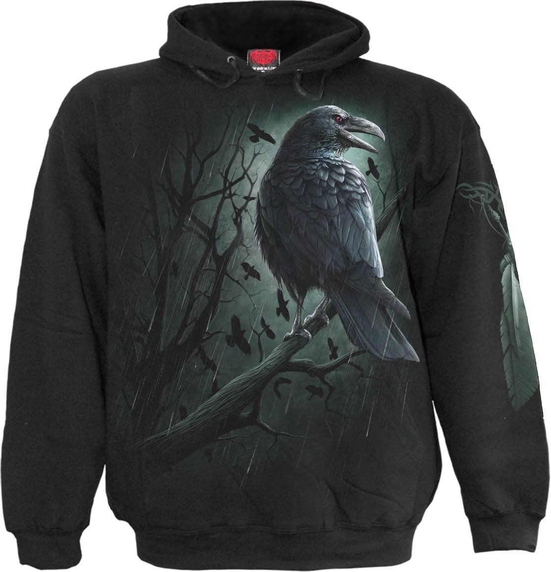 Spiral Direct Unisex Adult Shadow Raven Hoodie (S) (Black)