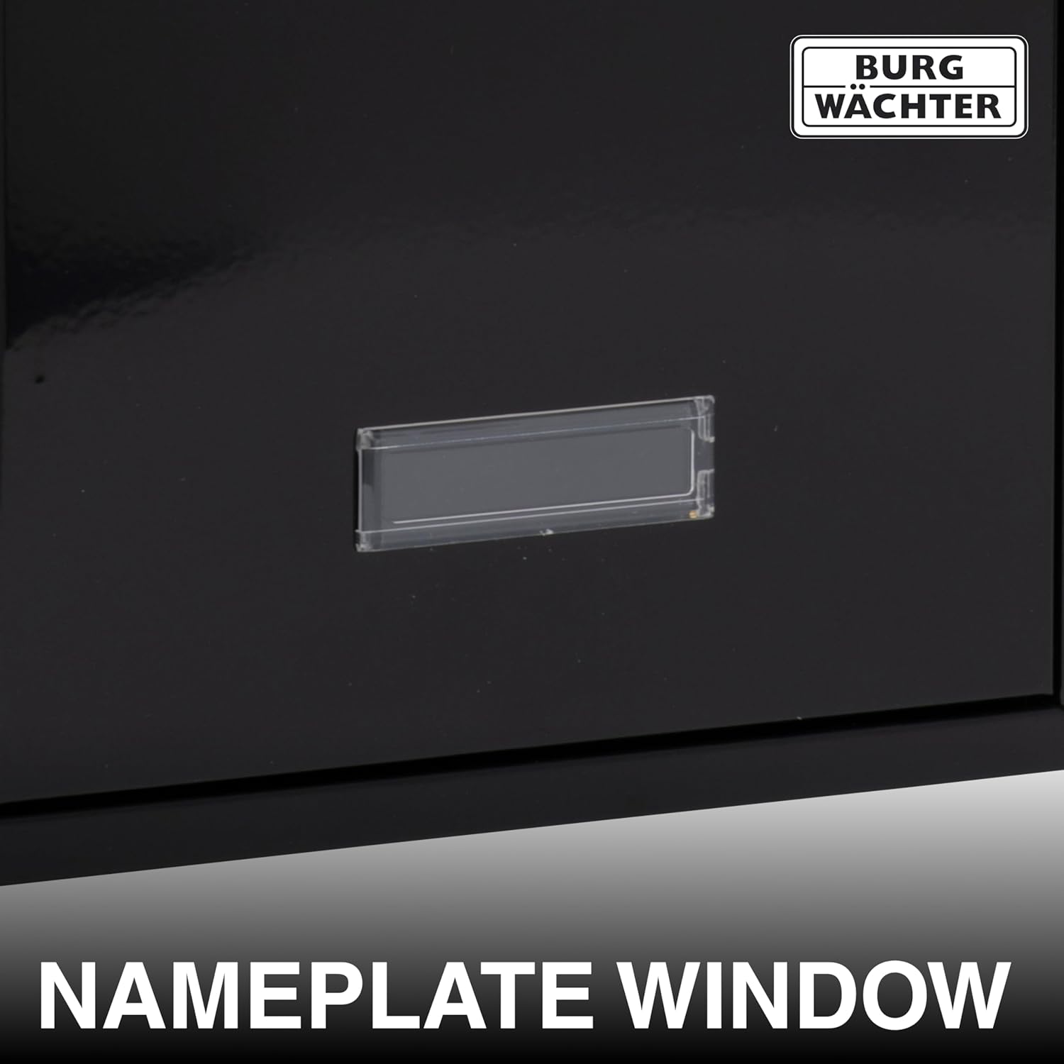 Burg-Wachter MB11BK Forth Rear Access Gate & Wall Mounted Galvanised Steel Lockable Weatherproof Post Box - Black - 25x35x10cm