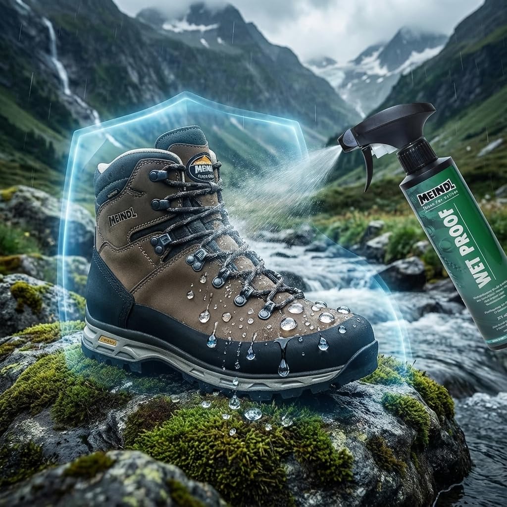 RENNER XXL Meindl Premium-Schuhpflegeset für Stiefel – Sportwax & Imprägnierer – Wet Proof für Leder, Nubuk & Outdoor-Schuhe – Komplettes Pflege-Set