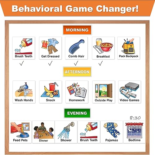 Miniatura 5 de Imanes y encabezados de horario visual para niños: colección SchKIDules de 93 piezas para rutinas diarias, tareas, funcionamiento ejecutivo, apoyos