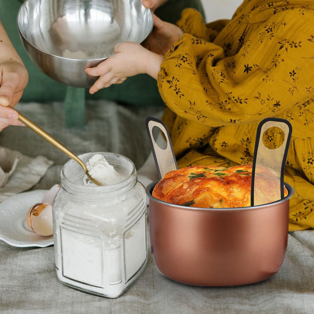 TOPBATHY 4pezzi Tappetini Manici Lunghi Per Pane e Dolci Resistenti Al e Facili Usare Per Macarons e Impasti