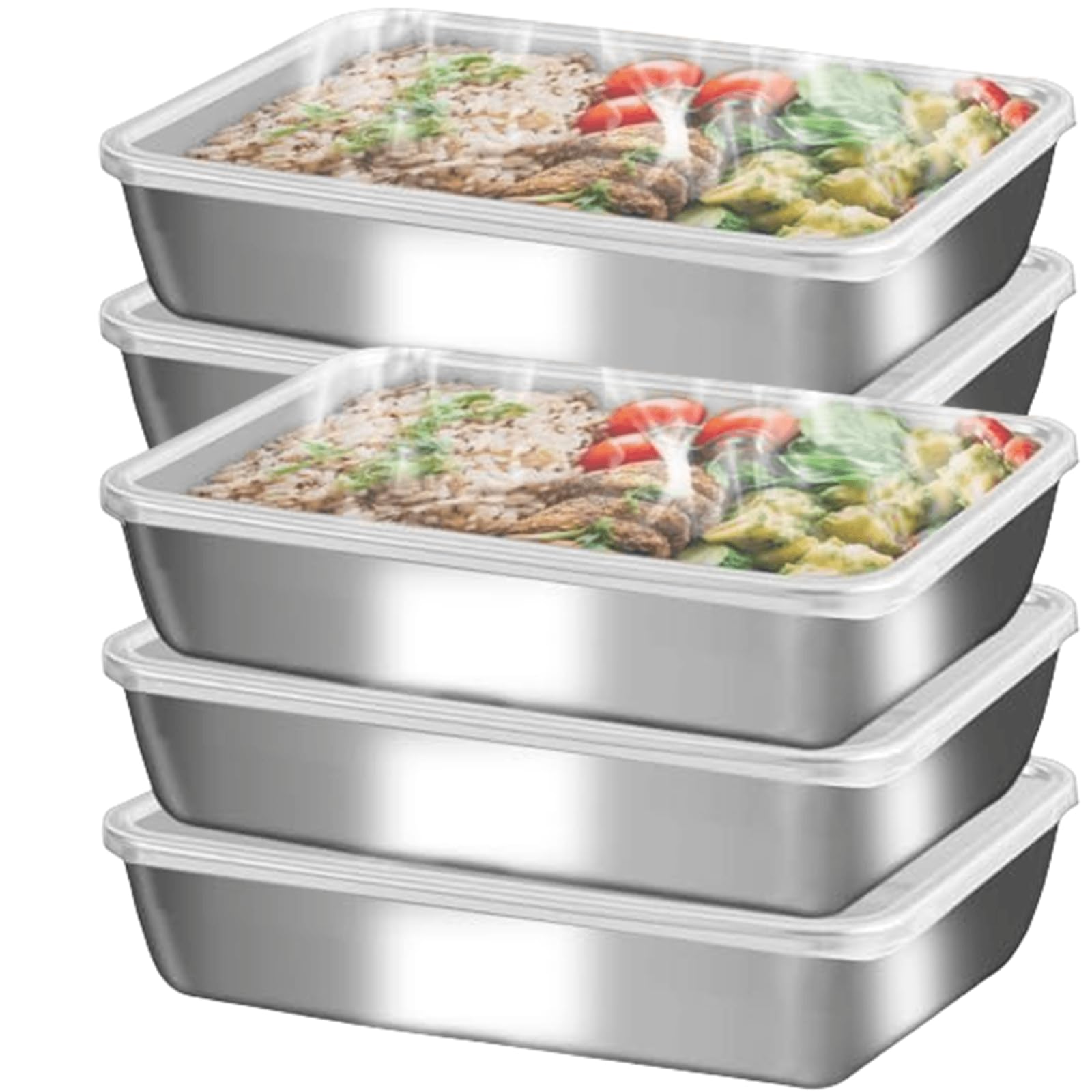 stainless steelFood Storage Containers setsstorage box with lidfreezer FrozenKitchen tray with lidOven plateSide dish plate Freezer & Dishwasher Safe