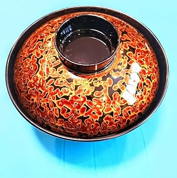 Amazon.co.jp: 会津塗金虫食塗吸物椀揃5客セット職人の丁寧な技が光り