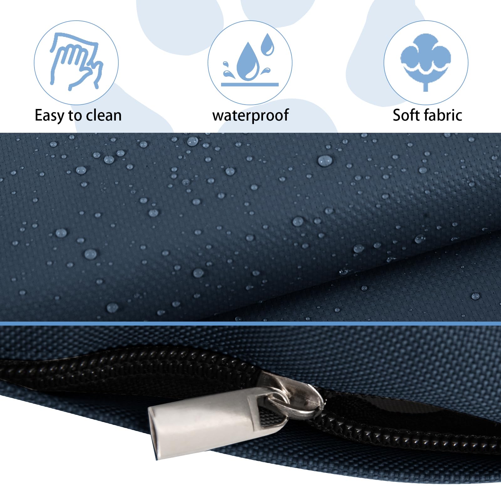 XITVVyg Dog Bed Cover,Waterproof Canvas Dog Crate Mattress Cover,Washable&Removable Bed Covers for Dogs,Replacement Dog Bed Cover with Zipper,Indoor Bed Protector for Pet Covers - Image 4