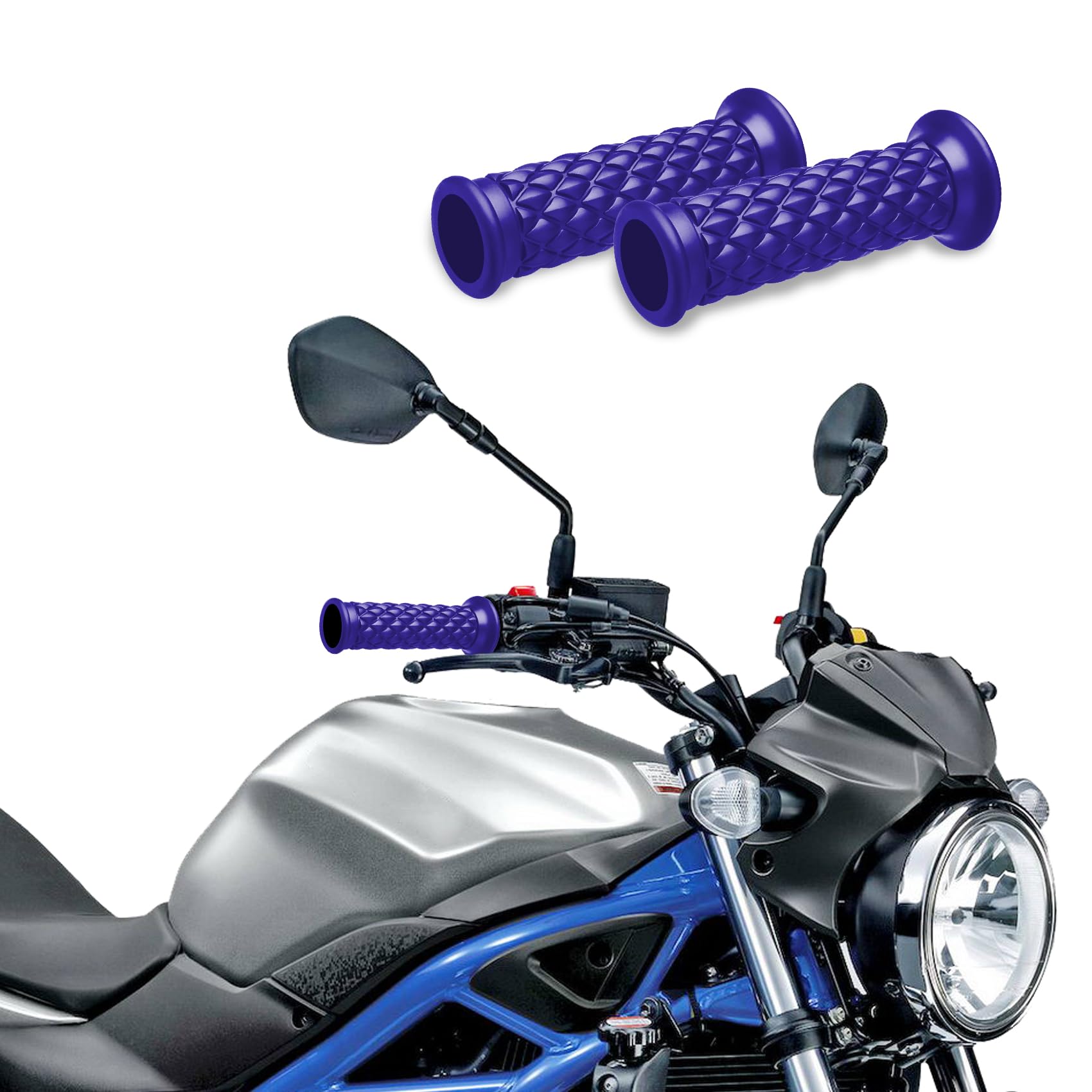 HAOBO 2Pcs Motorcycle Handlebar Grips, 7/8" 22mm 24mm Motorcycle Comfort Hand Handlebar Grip Thruster Grip, Non Slip Rubber Hand Handle Grips Dirt Bike Parts Universal for Motorcycle, Bike