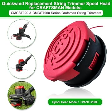 CMZST260H Replacement Trimmer Head Compatible with Craftsman CMCST920M1 CMCST920 CMCST960 CMCST960E1 Type 1,CMZST080TP 0.080