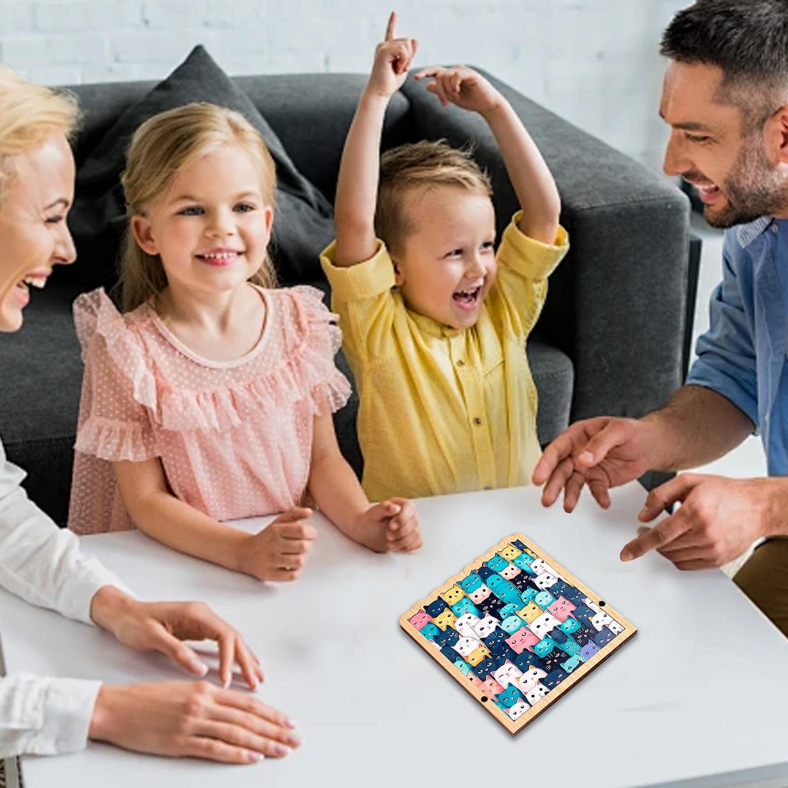 Puzzle w kształcie kot, unikalne drewniane puzzle, dla entuzjastów puzzli, rodziny i przyjaciół