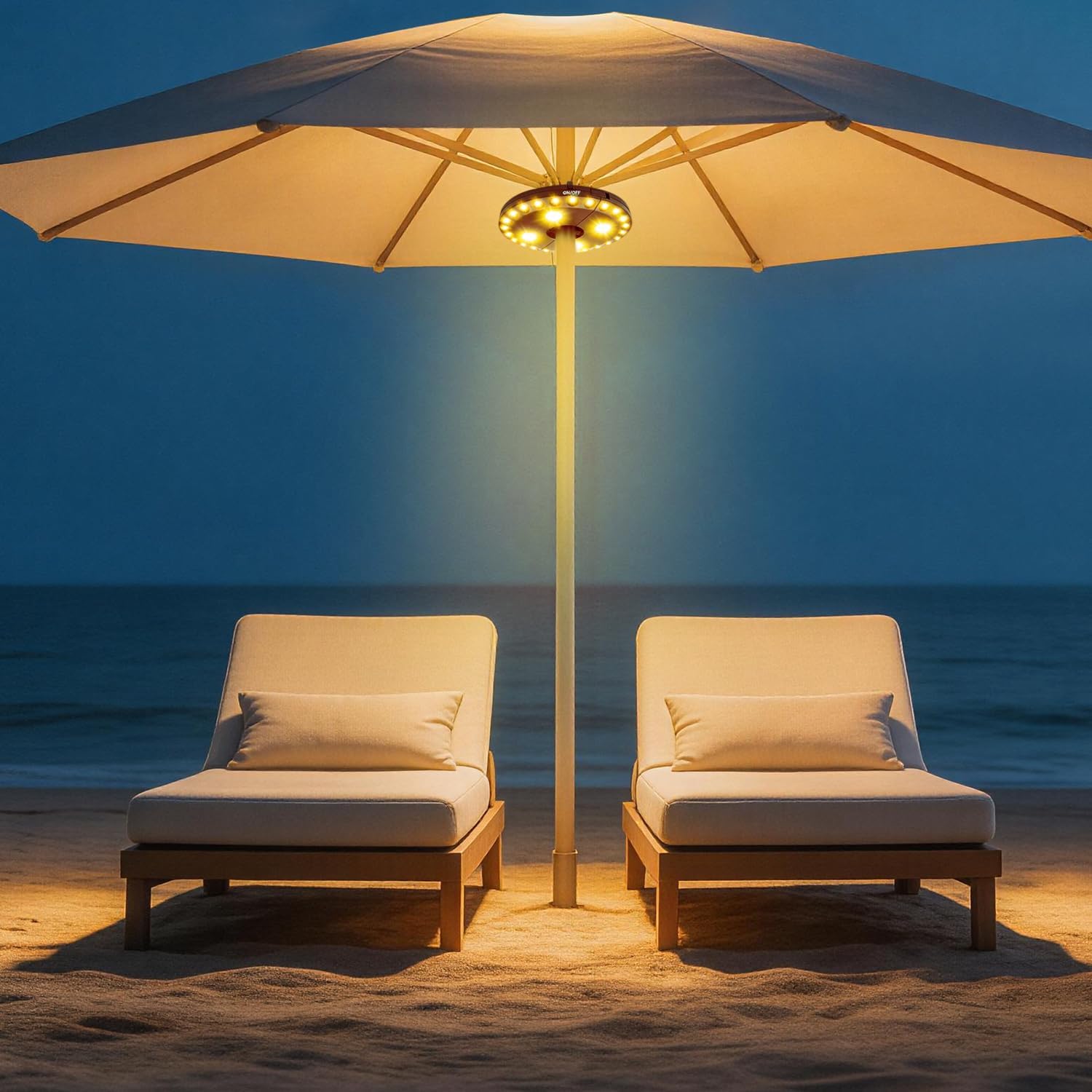 Warm White Patio Umbrella Light 3 Brightness Modes Cordless 28 LED Lights at 200 lumens 4 x AA Battery Operated,Umbrella Pole Light for Patio Umbrellas,Camping Tents