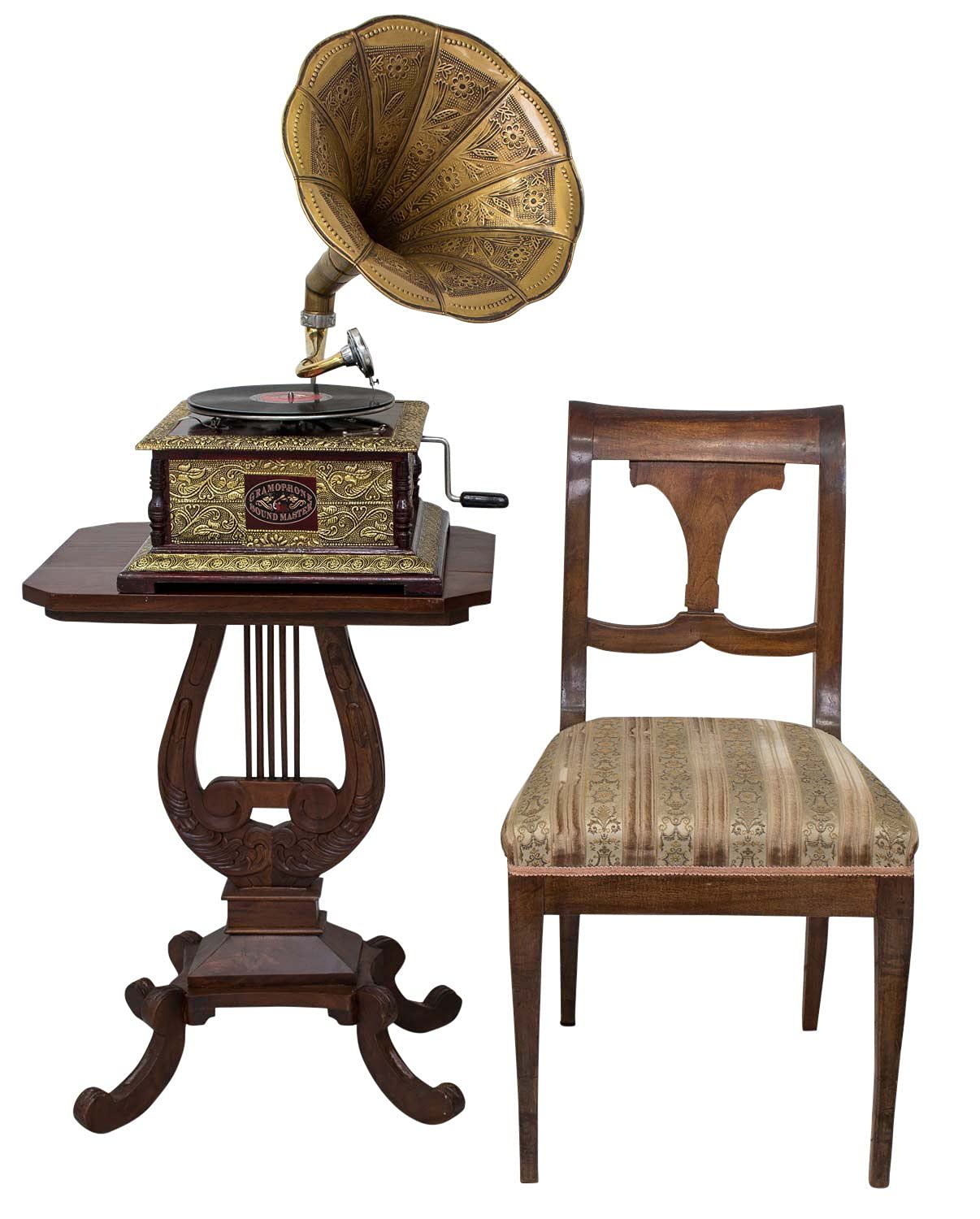 Nostalgie Grammophon Dekoration mit Trichter Grammofon im Antik-Stil (l2)