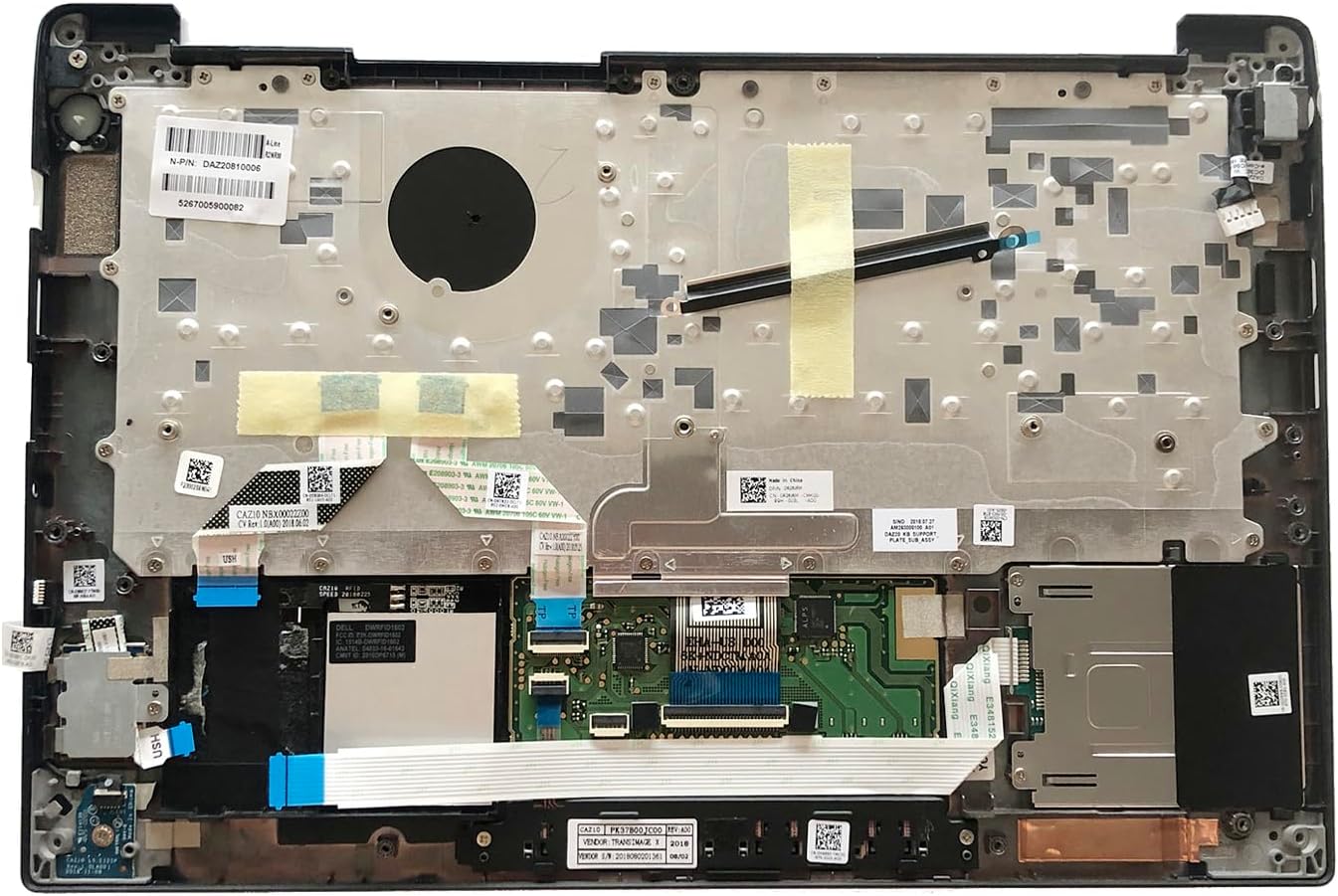 Replacement Laptop Palmrest Keyboard Touchpad Assembly Part for Dell Latitude 13 7390 Upper Case 036W37 36W37