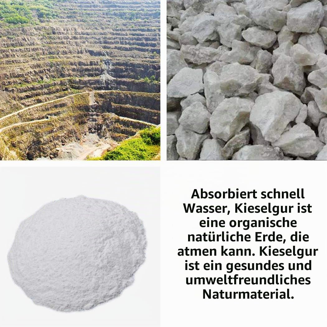 Steinbadematte Kieselgur Badematte groß schnell wassertrocknend Schlamm Fußpolster Badezimmer Bodenmatten Diomaschos Diomataceous Earth (Grau)