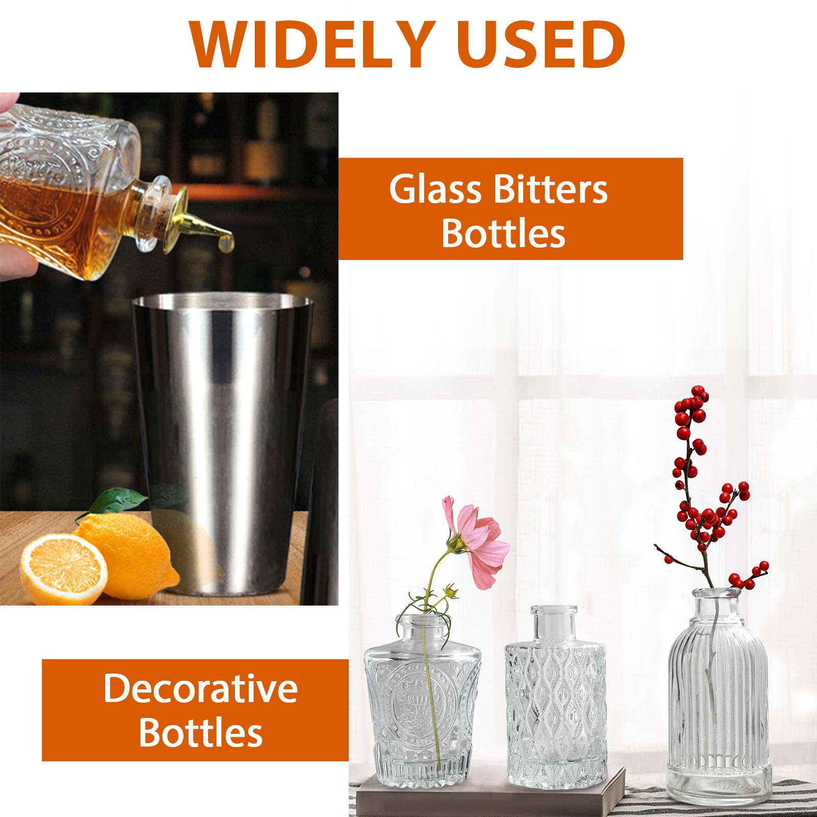 bitters bottle set glass vintage bottle decorative bottles with zinc alloy dash top great bottle for your bitters 3 amazon sg home
