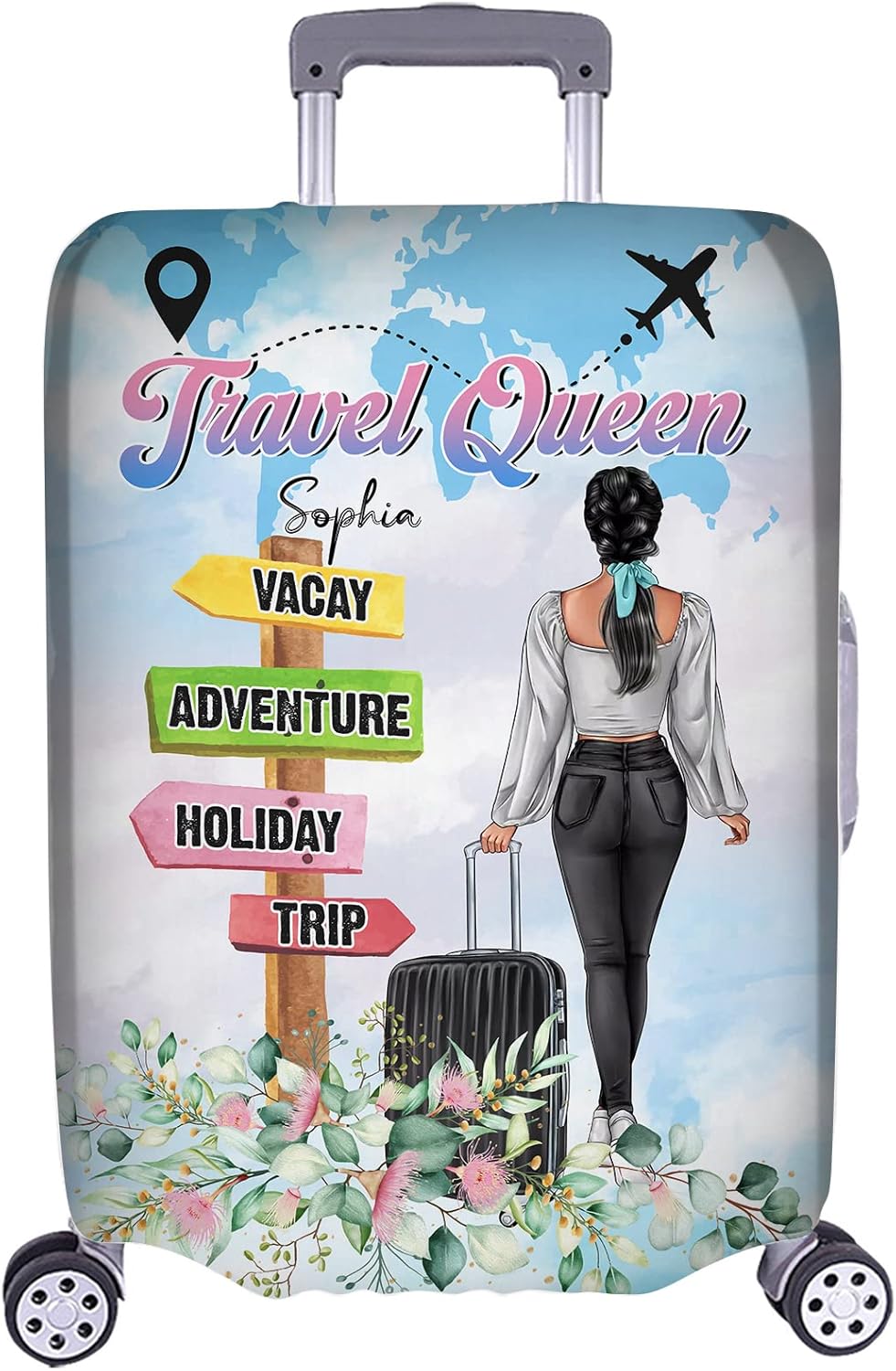 Jinniee Personalized Name Travel Queen Luggage Cover Protector Travel Bag Covers