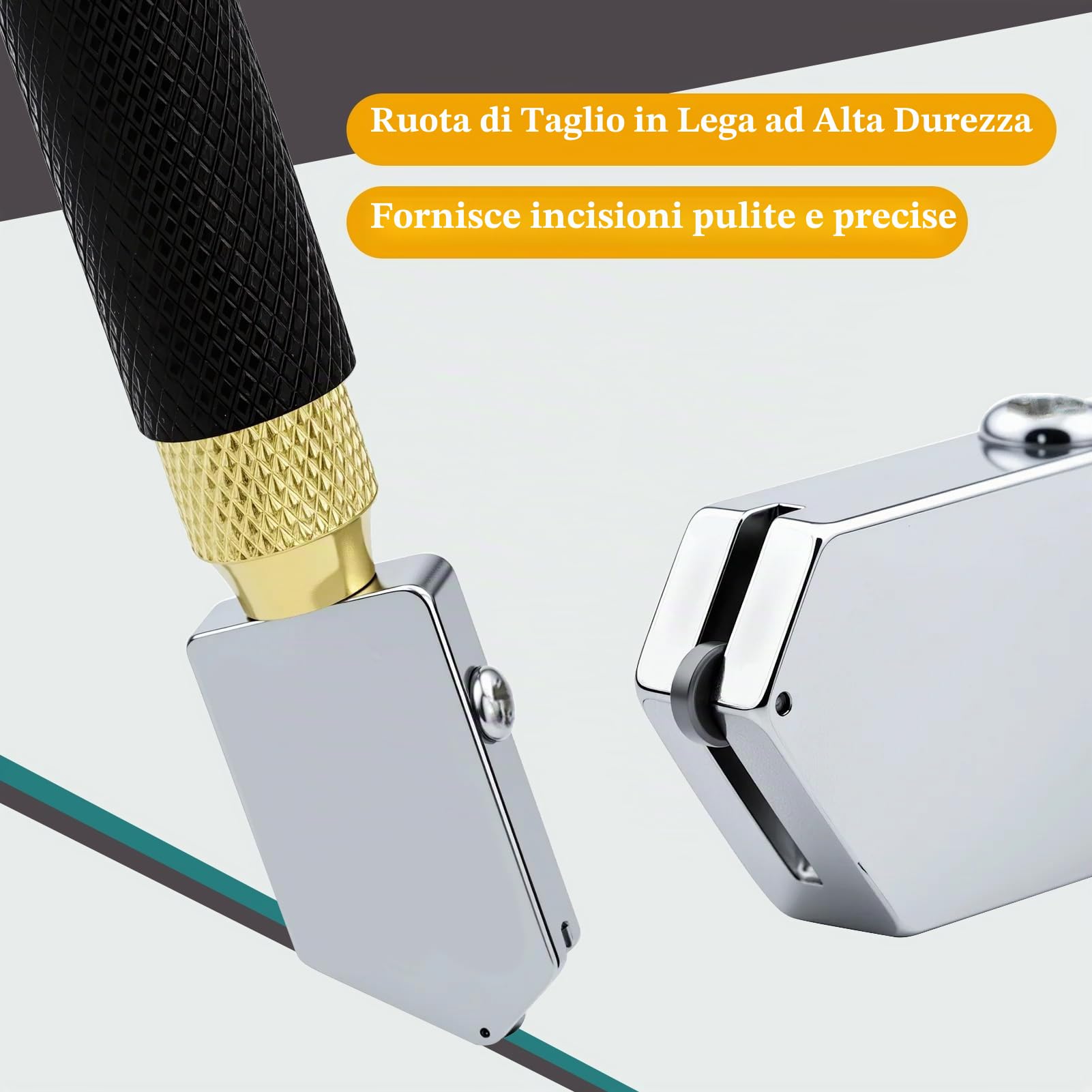 Taglierina in Vetro, Taglia Vetro Piastrelle, 5 Pezzi Strumento Tagliavetro, Testa da Taglio da 2 mm a 20 mm, Tagliavetro per Vetro, Glass Cutter per Vetro Piastrelle Specchio