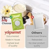 Vista 3 de Yogourmet Iniciador de Yogur con Probióticos (Paquete de 12, Versión a Granel) - Haz Yogur en Casa - Fermento para Cultivo - Todo Natural, Sin