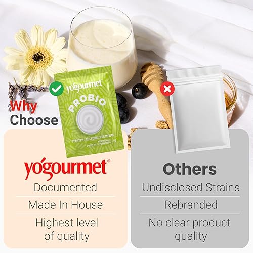 Miniatura 3 de Yogourmet Iniciador de Yogur con Probióticos (Paquete de 12, Versión a Granel) - Haz Yogur en Casa - Fermento para Cultivo - Todo Natural, Sin