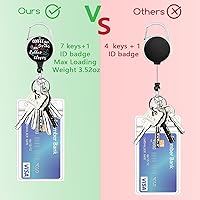 Vista 107 de Giancomics Black ID Badge Holder with Lanyard, Lanyards for ID Badges with Badge Reel Retractable Heavy Duty, Lanyard with ID Holder Keychain Clip