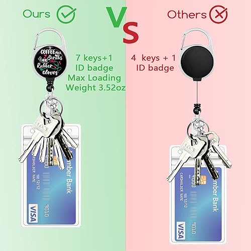 Miniatura 107 de Giancomics Black ID Badge Holder with Lanyard, Lanyards for ID Badges with Badge Reel Retractable Heavy Duty, Lanyard with ID Holder Keychain Clip