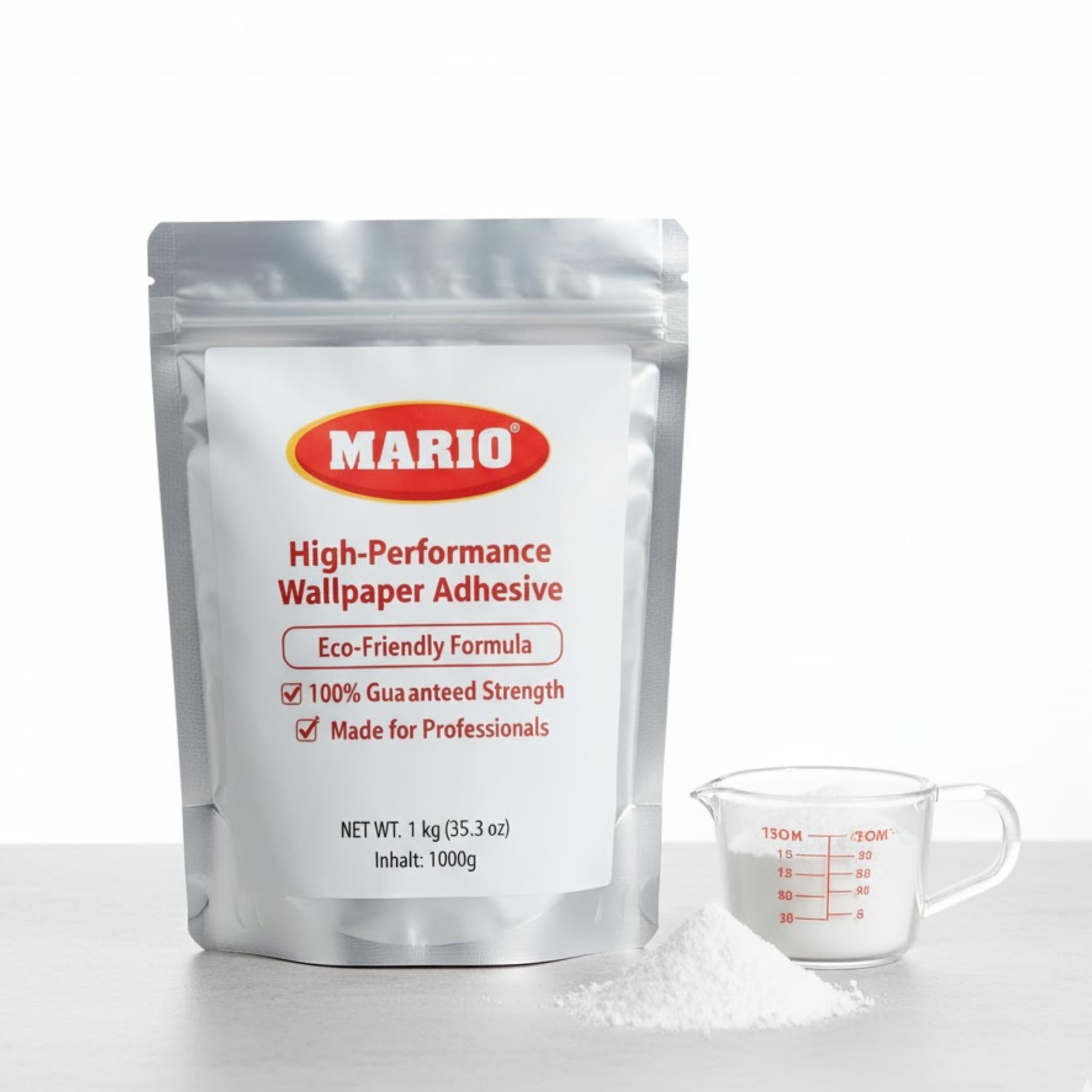Mario Wallpaper Adhesive – Heavy-Duty, Dust & Water Resistant, All-Purpose Wall-Sticker Gum for Smooth Wallpaper Fixing in Home, Office & Interior Walls (1 Kg, Pack of 1, White)-image-10