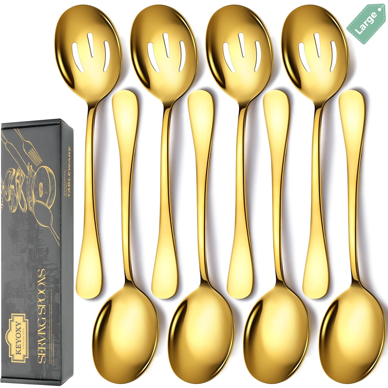 KEYOXY Serving Spoons - 8 Piece Set -8