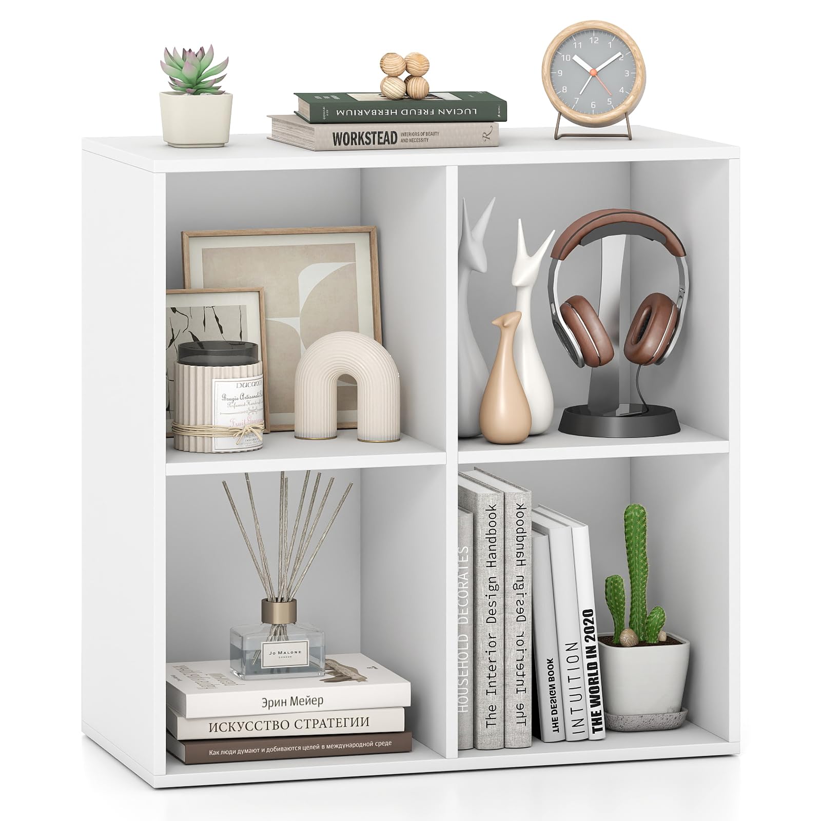 CASART Cube Storage Unit (White, 4-Cube: 60 x 30 x 60cm)