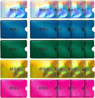 RAYNAG 25 Pack RFID Blocking Sleeves for Credit Card ID Card Holders Identity Protection Aluminum Foil Covers, Fits Wallet/Purse Slot Perfectly