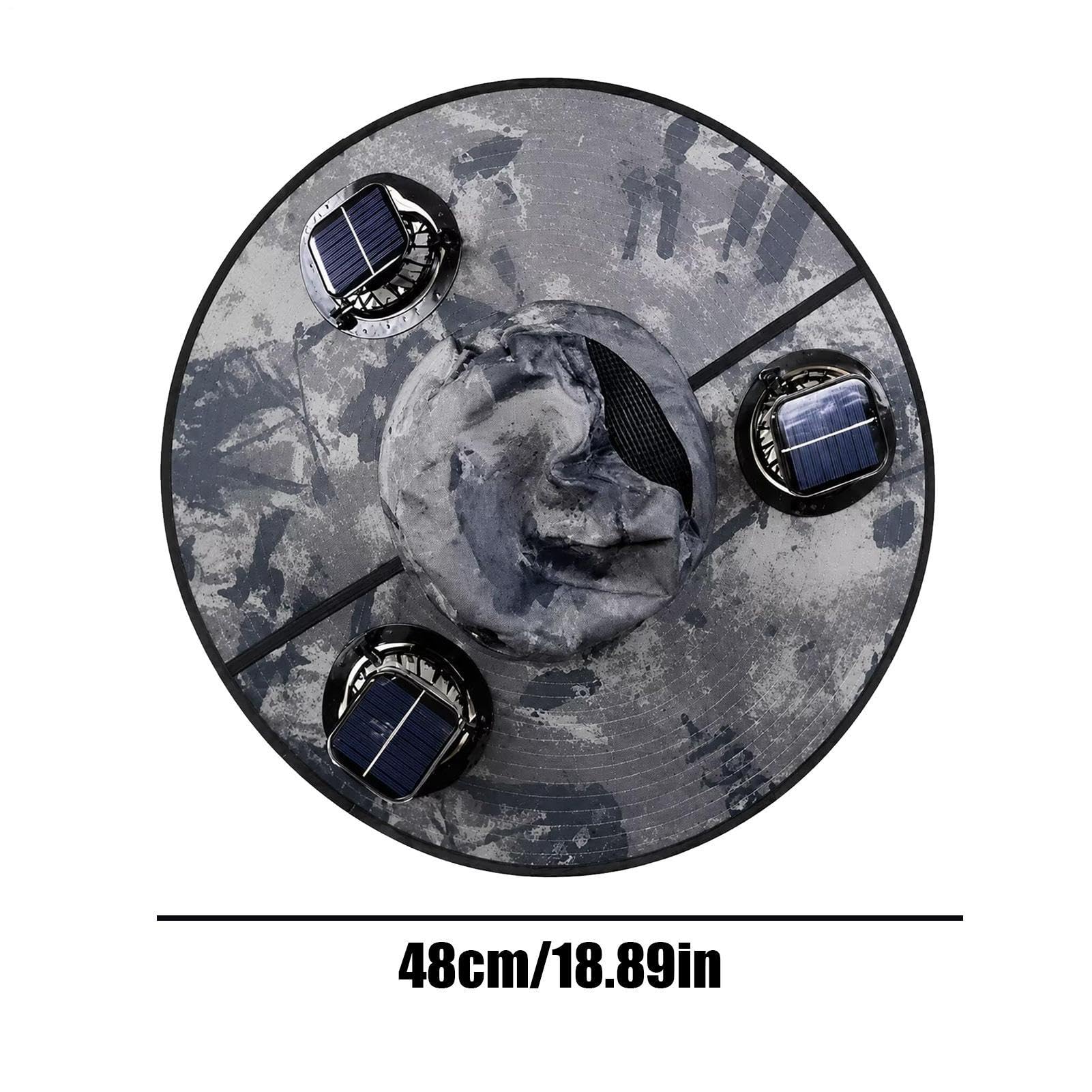 Sonnenhut mit Ventilatoren, 3 Geschwindigkeiten, schweißabsorbierende Kopfbedeckung, breite drahtverstärkte Krempe, Solar-Sonnenhut, für Outdoor, Strand, Sommer, Camping, Angeln, Wandern, Golf