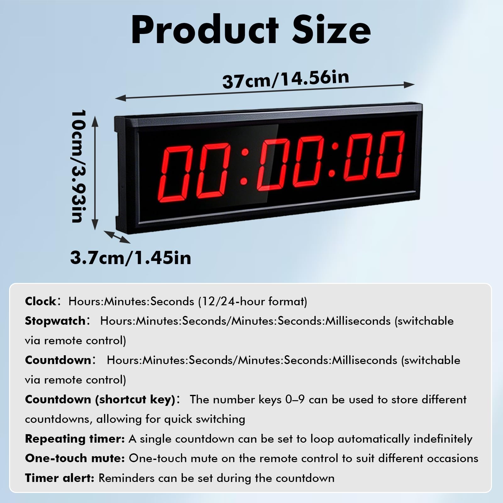 Timer per conto alla rovescia, timer da palestra da 5,8 cm, conto alla