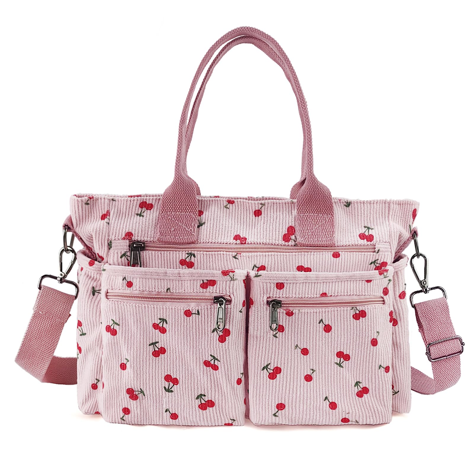 KAMEILONG Womens Casual Corduroy Tote Bags with Multiple Pockets Hobo Crossbody Bag Travel Shoulder Bags Cute Purse Handbag