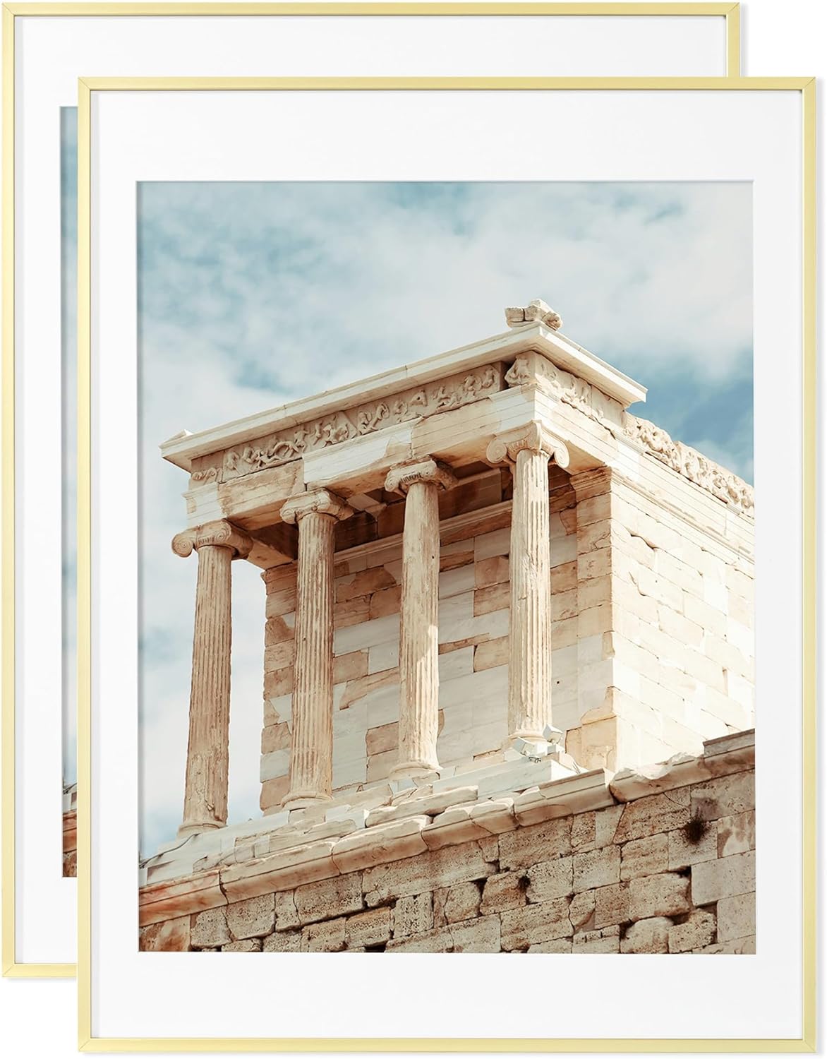 Marsmiles 24x36 Metal Picture Frame, Display 20x30 Pictures with Mat or 24x36 without Mat, Aluminum Photo Frame Covered by Real Glass for Wall Display Home Office Gallery, Black, 2 Pack