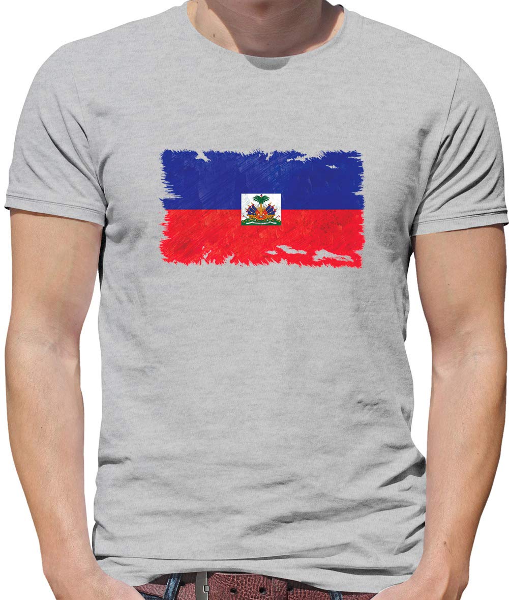 Haiti Grunge Style Flag - Mens Premium Cotton T-Shirt