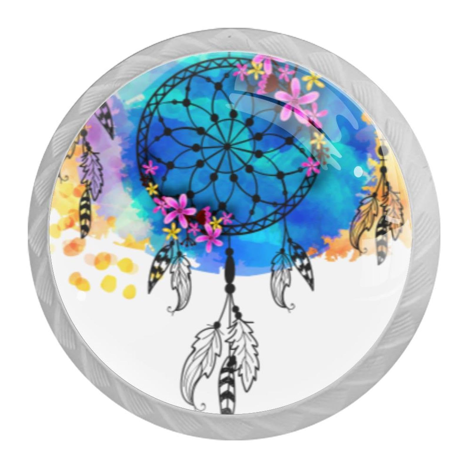 Tqmspg Multi03 4 Pieces Drawer Pulls Dreamcatchers Door Knobs Dresser Handles For Kitchen Wardrobe Cupboard Hardware Furniture
