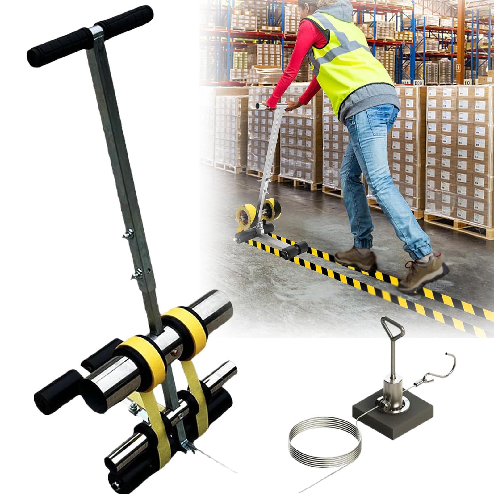 ylpddmm Hand-Push Tape Sticking Machine Lane Marking Applicator